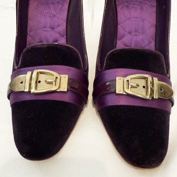Gucci Purple Velvet Pumps sz 10 - Picture 5 of 13
